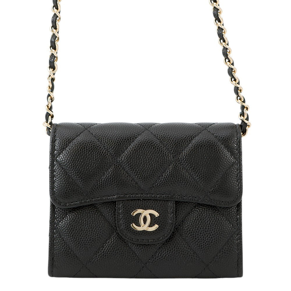 CHANEL Matelasse Chain wallet BlackAP0238 Caviar Leather