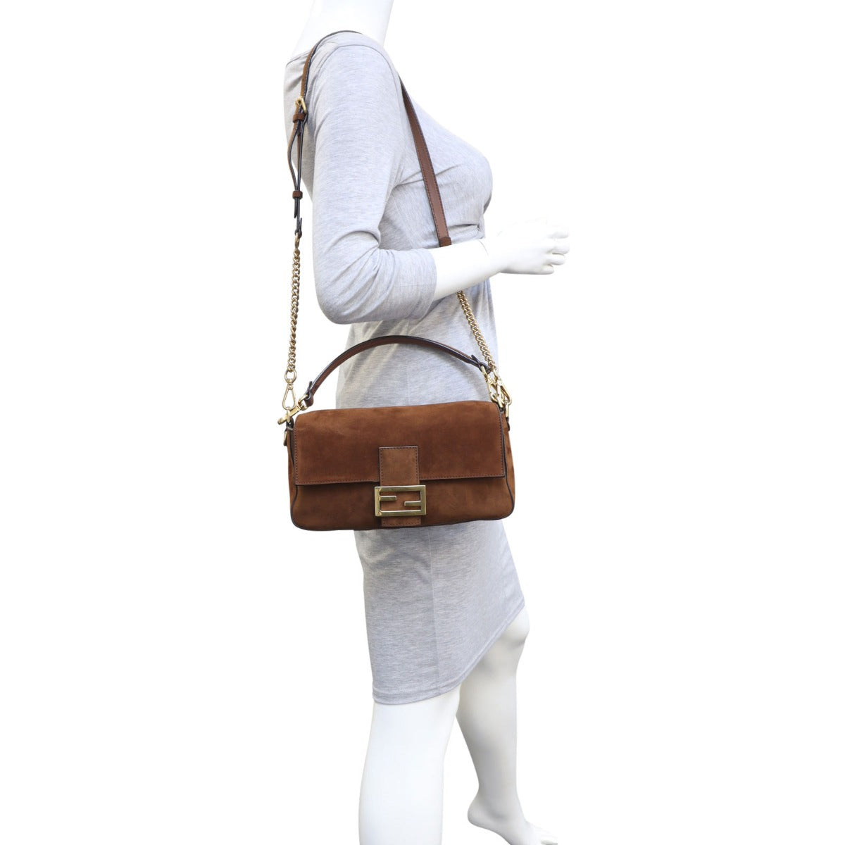 Fendi Suede Baguette Bag