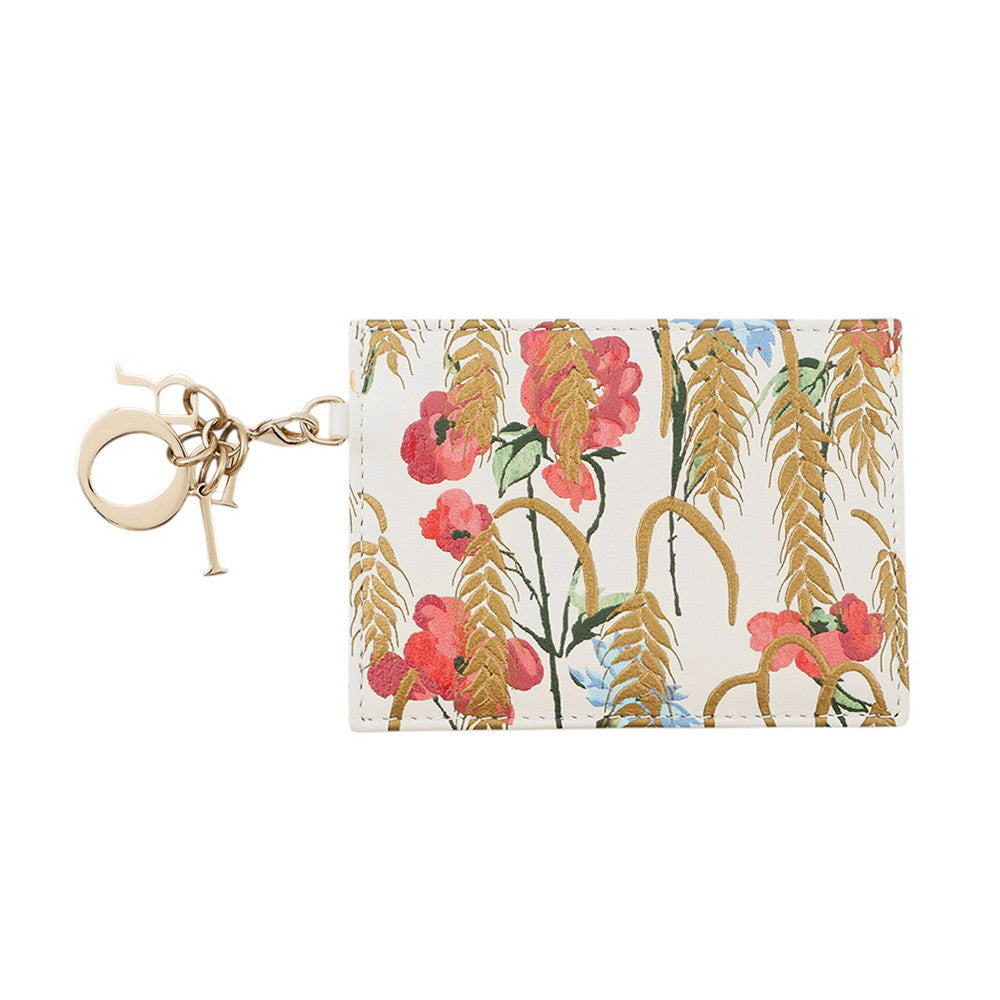 Dior Dior Lucky Lady Dior Freesia Card Holder White/Multicolor Leather