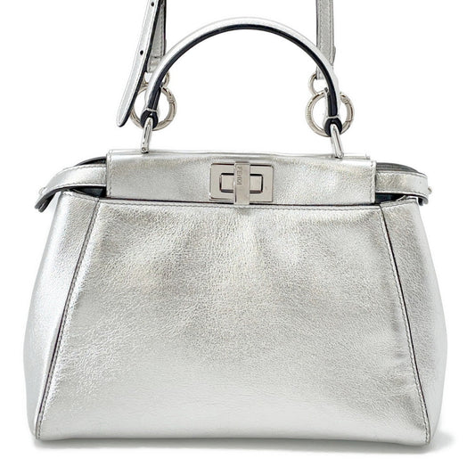 FENDI Peekaboo 2WAYBag Silver8BN244 Leather Size Mini