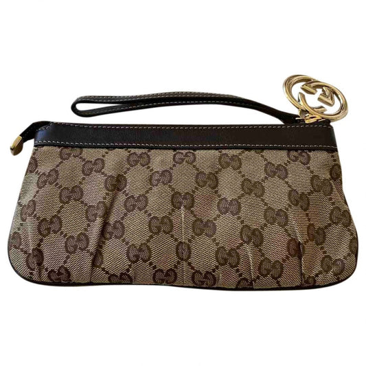 Gucci beige cloth clutch bag