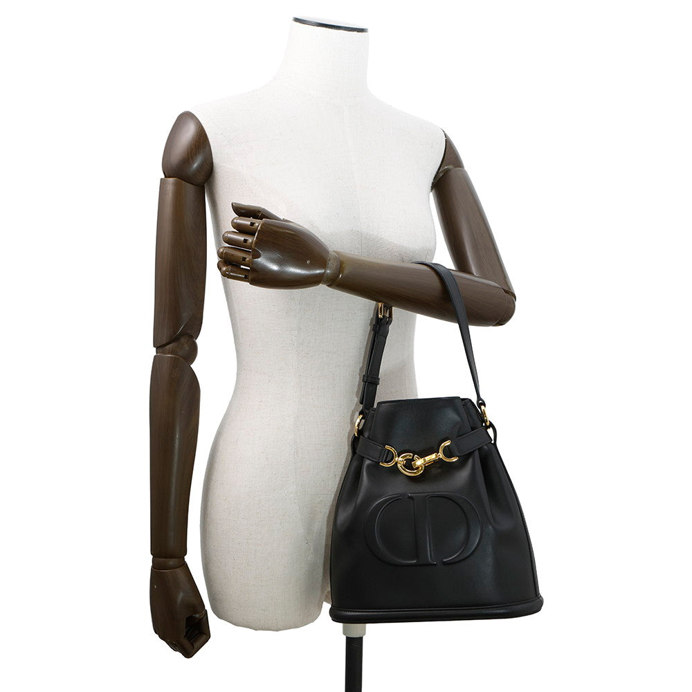 Dior C'est Dior CD Embossed Bag BlackM2271UBHA Calf Leather Size Medium