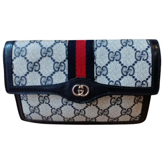 Gucci ophidia blue cloth clutch bag
