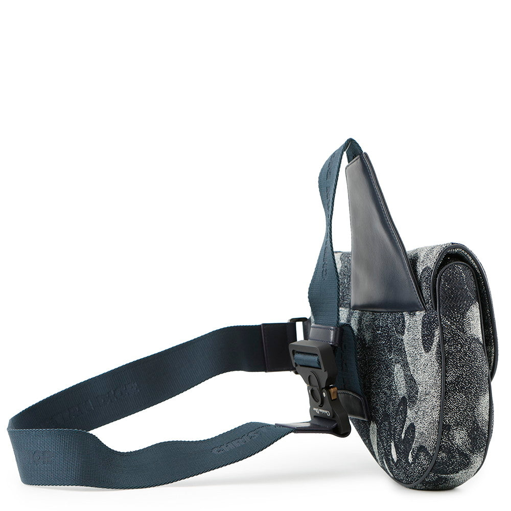 Dior ?Camouflage Saddle Crossbody Bag Navy Canvas