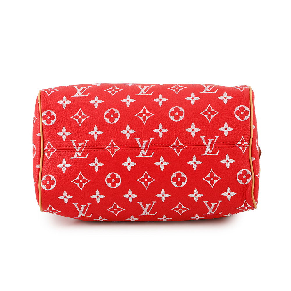 LOUIS VUITTON Speedy P9 Bandouliere RedM24425 Calf Leather Monogram Size 25