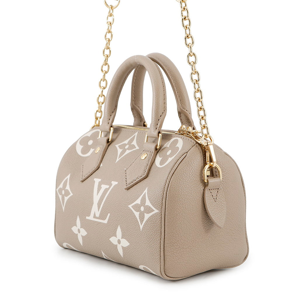 LOUIS VUITTON Speedy Bandouliere Tourterelle claimM46575 Monogram Empreinte Leather Size 20