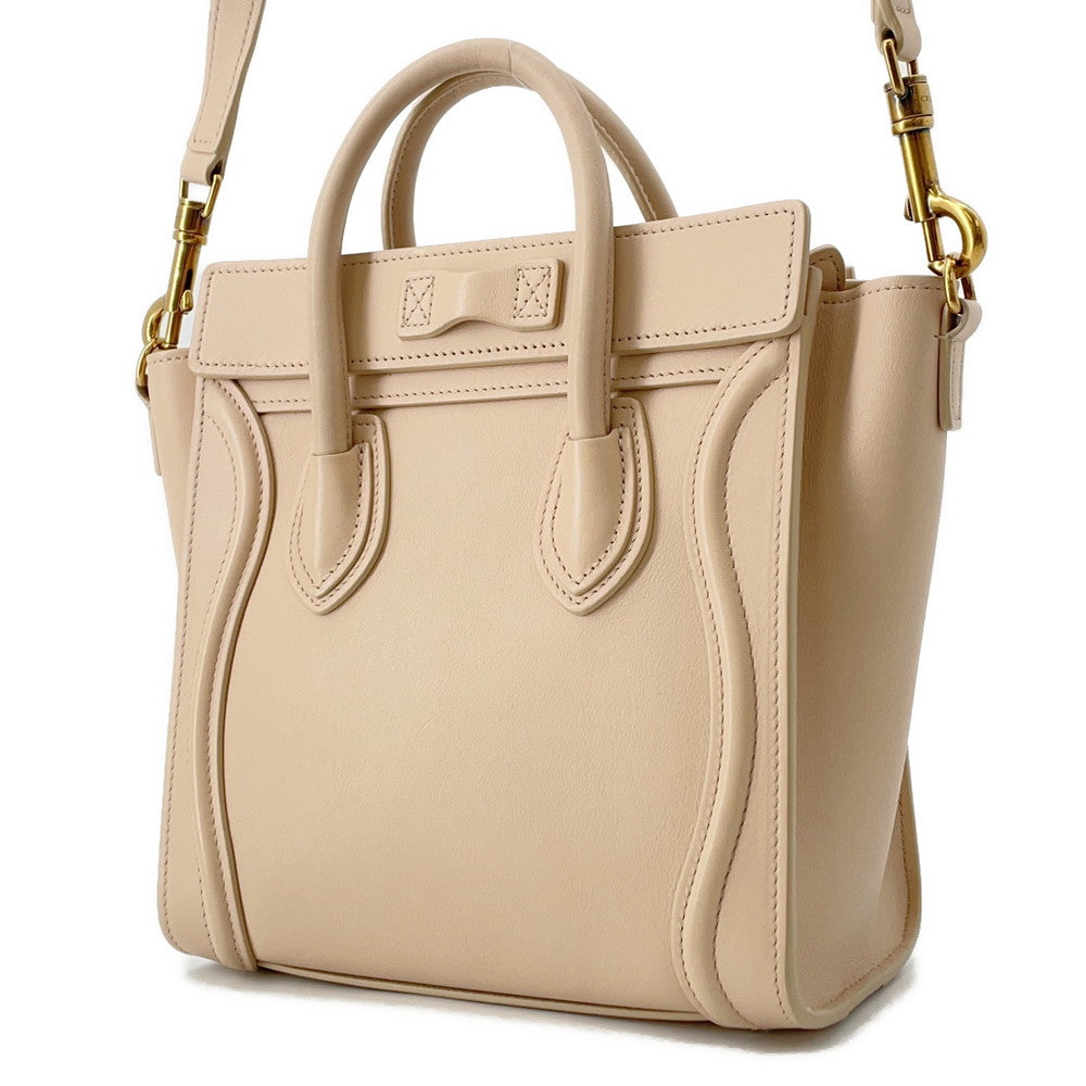 CELINE Luggage shopper Cream189243 Leather Size Nano