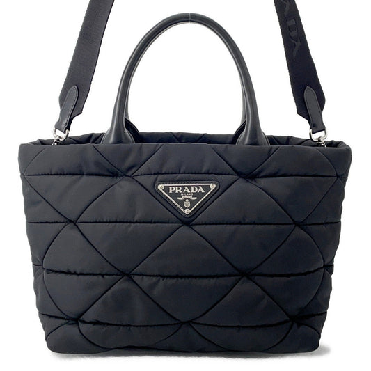 PRADA ?Padded Re-Nylon Tote Bag Black1BG436 Nylon Leather Size Small