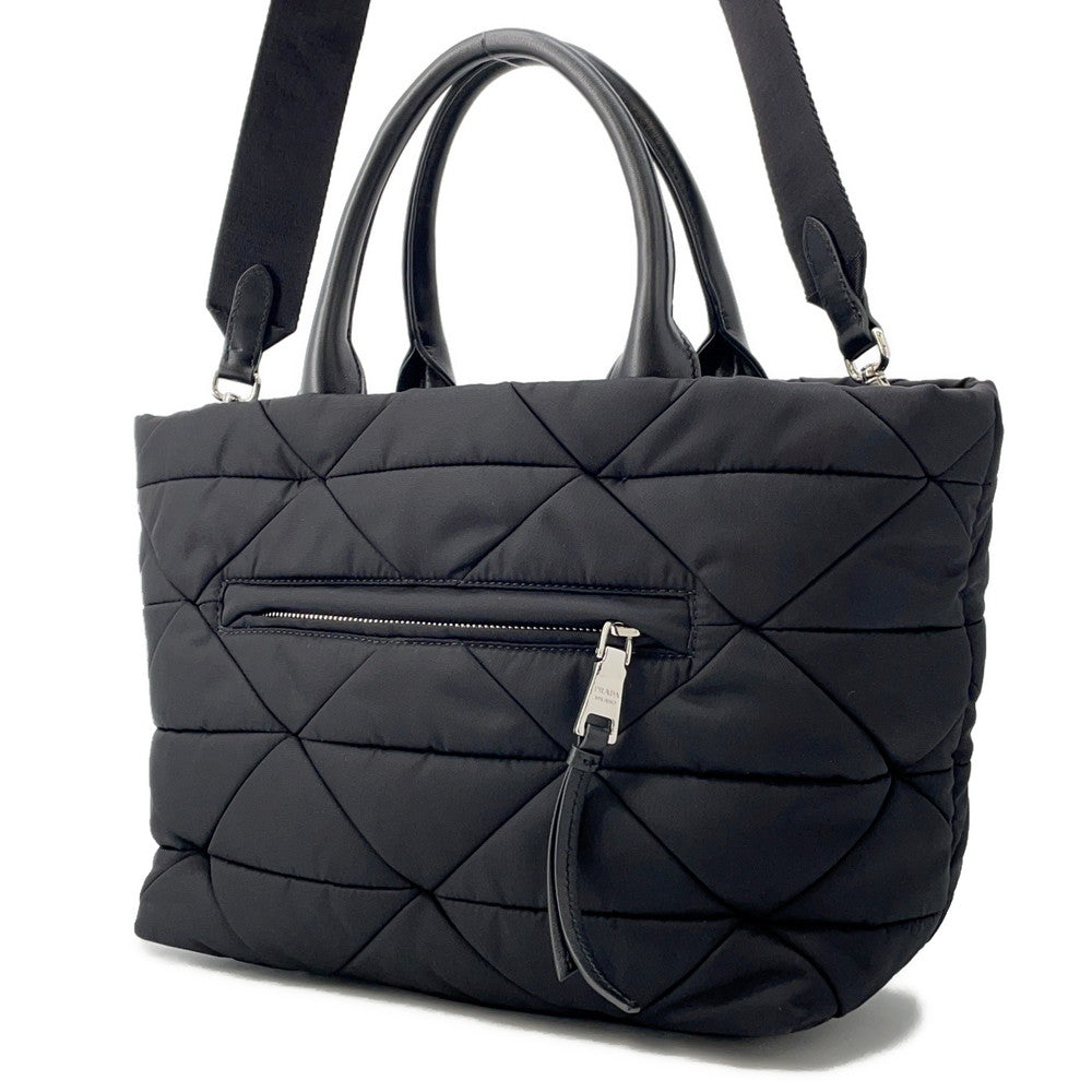 PRADA ?Padded Re-Nylon Tote Bag Black1BG436 Nylon Leather Size Small