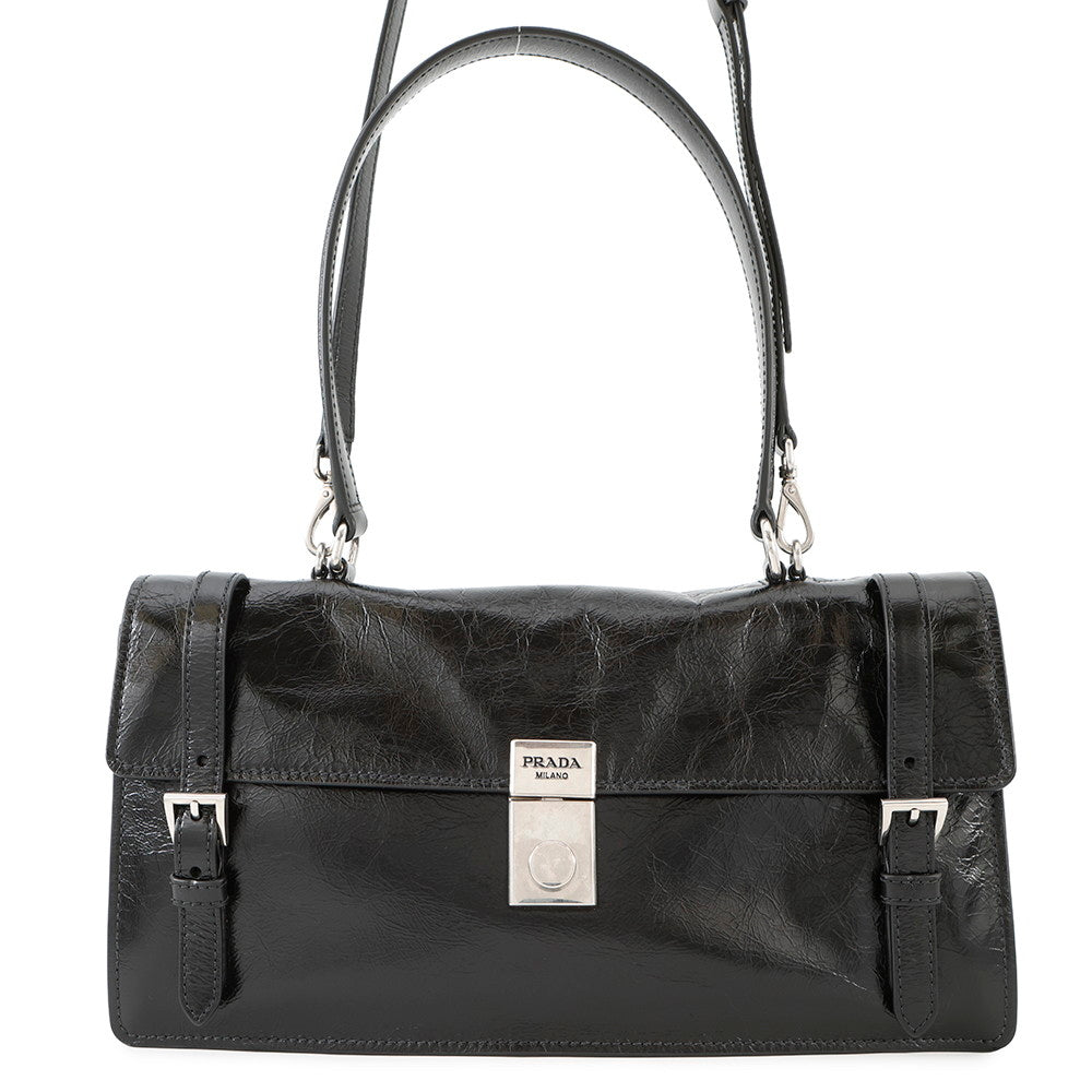 PRADA ?2025ss 2way Shoulder Bag Black1BN026 Leather Size Medium