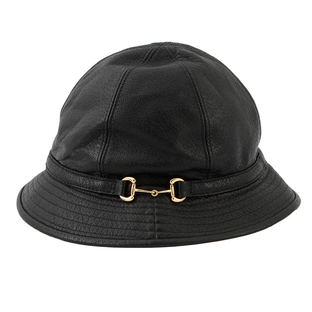GUCCI Horsebit bucket hat Size S Black666600 Lambskin