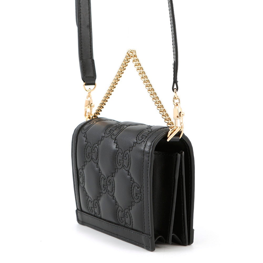 GUCCI GGQuilted Shoulder Bag Black723777 Leather Size Mini