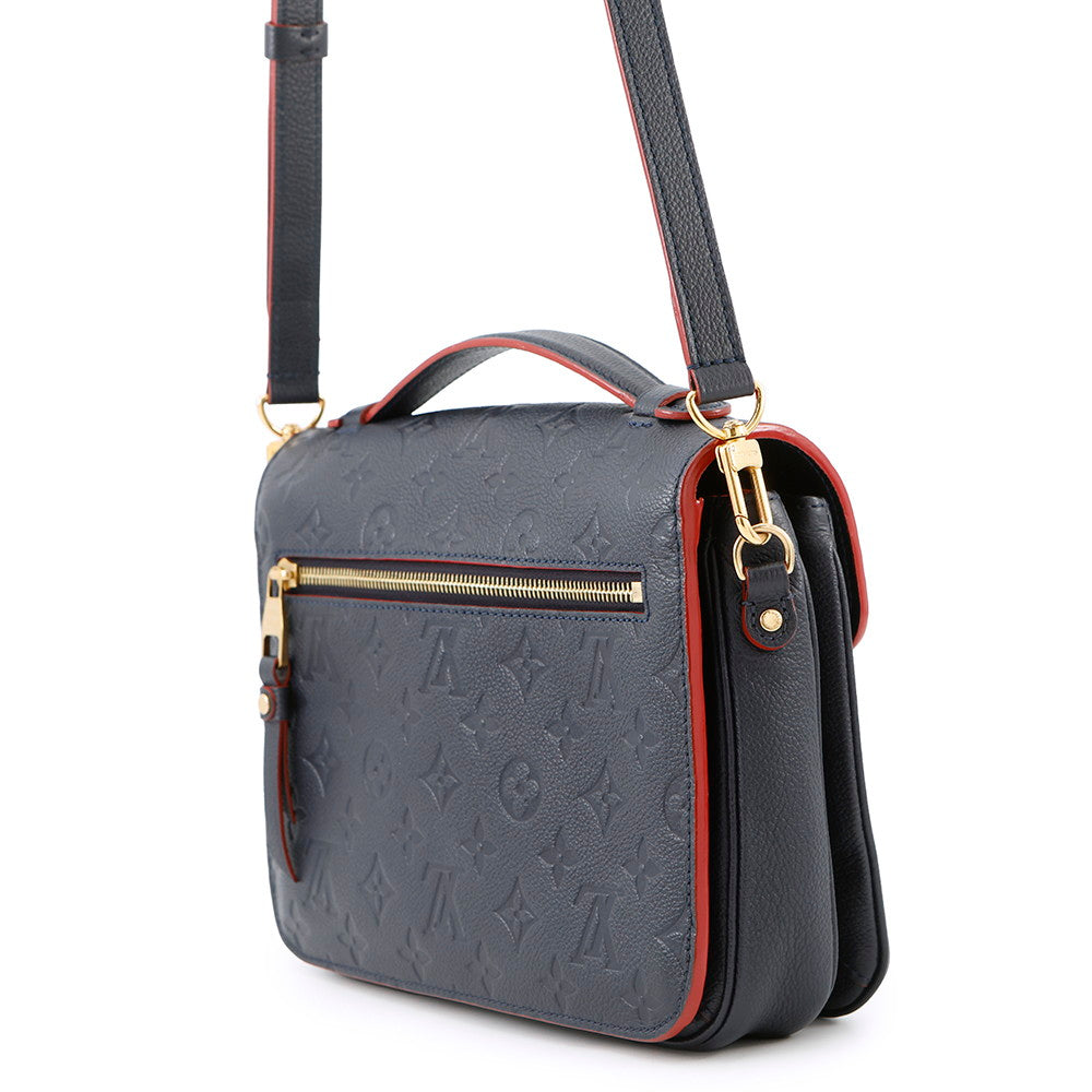 LOUIS VUITTON Pochette Metis Marine RougeM44071 Monogram Empreinte Leather Size MM