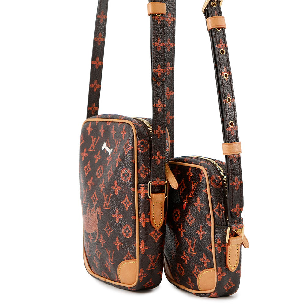 LOUIS VUITTON Paname Set Brown/OrangeM44399 Monogram Catogram Transformed