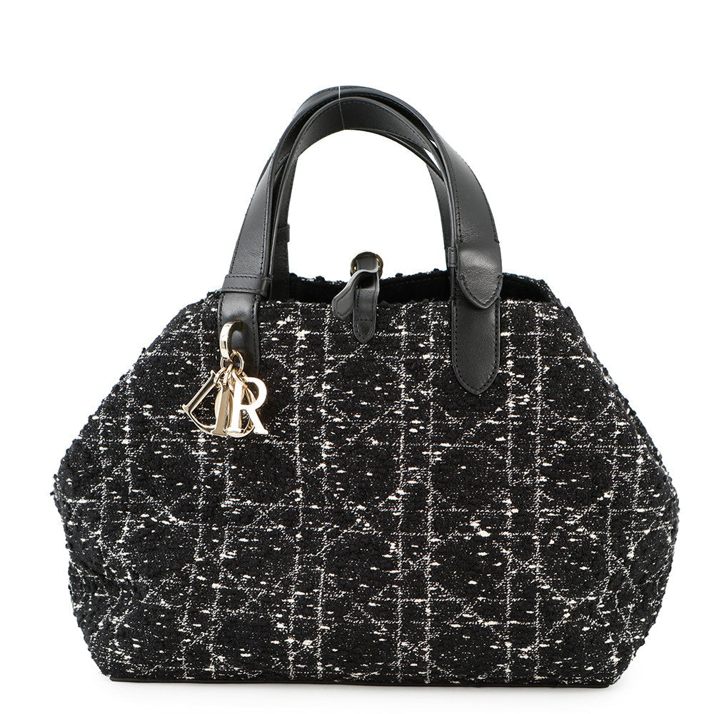 Dior ?Tu Jules Bag Black/WhiteM2821OTKV Tweed Calf Leather Size Medium