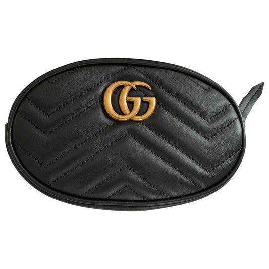 Gucci marmont black leather clutch bag