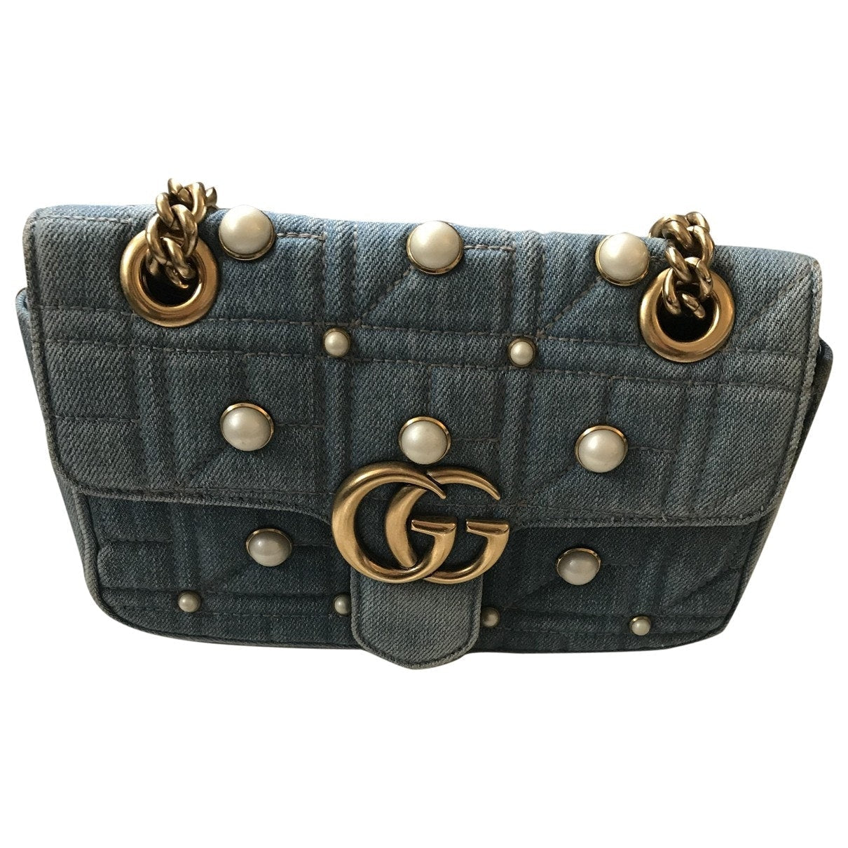 Gucci marmont blue denim - jeans handbag