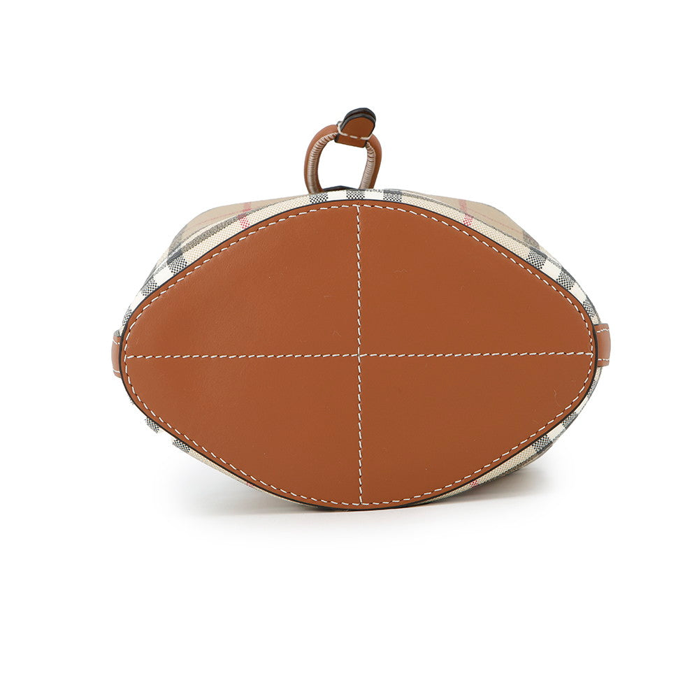 BURBERRY checked bucket bag Archive Beige/Briar Brown81004861 PVC Leather Size Mini