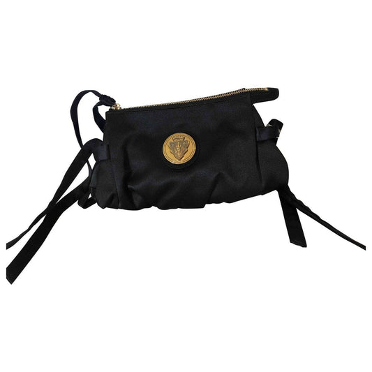 Gucci black silk clutch bag