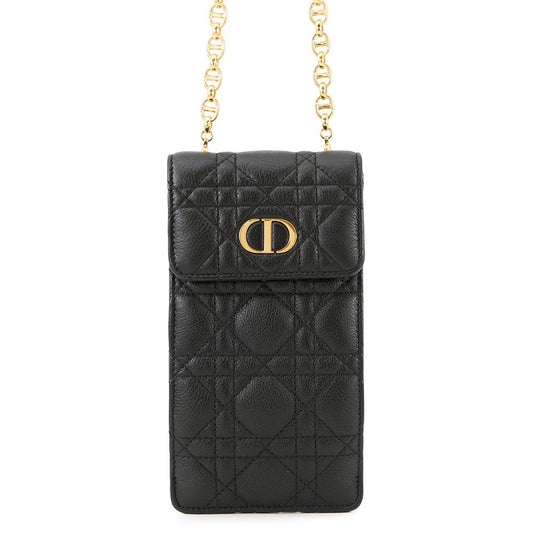 Dior Cannage CARO Phone Holder BlackS5105UWHC_M900 Calf Leather