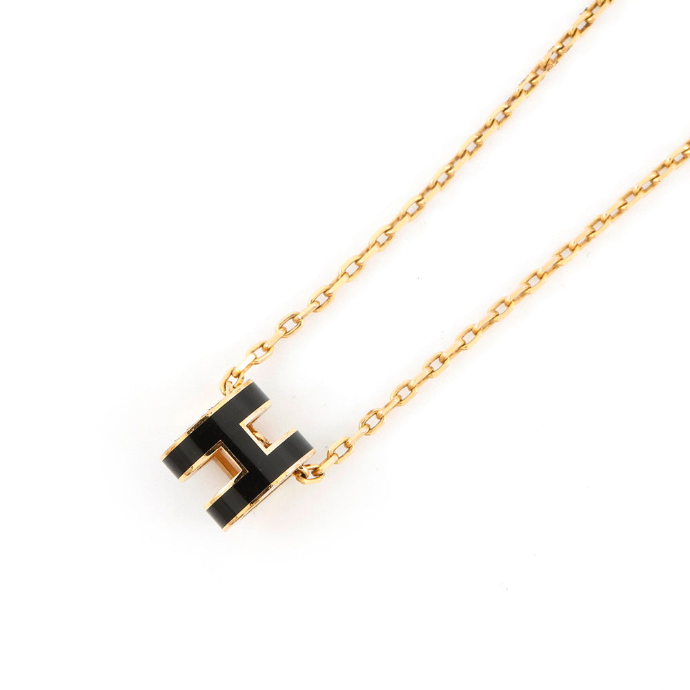 HERMES Pop Ash Necklace Black Metal Lacquer