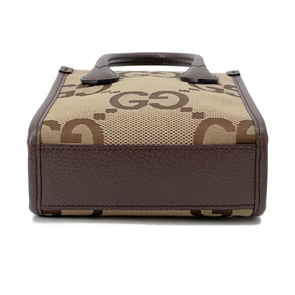 GUCCI Jumbo GG 2WAY Shoulder Bag Brown/Beige699406 Canvas Leather Size Mini