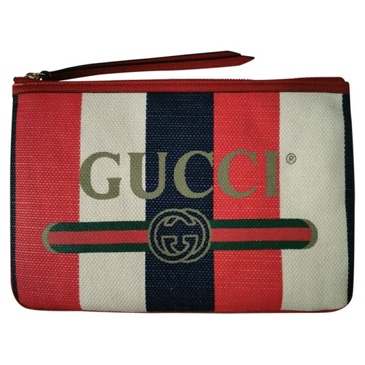Gucci beige cotton clutch bag