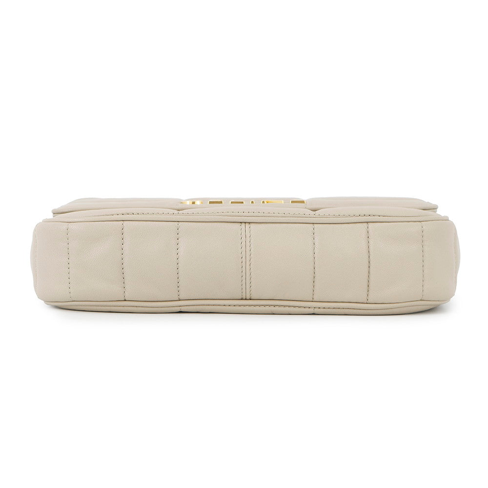 CELINE Matelasse Mono Chrome Chainshoulder Bag Greige111273 Leather