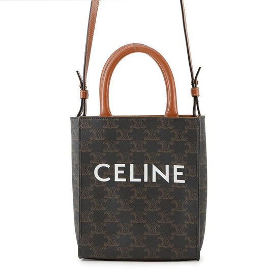 CELINE Triomphe Vertical Cabas Tan194372 PVC Leather Size Mini
