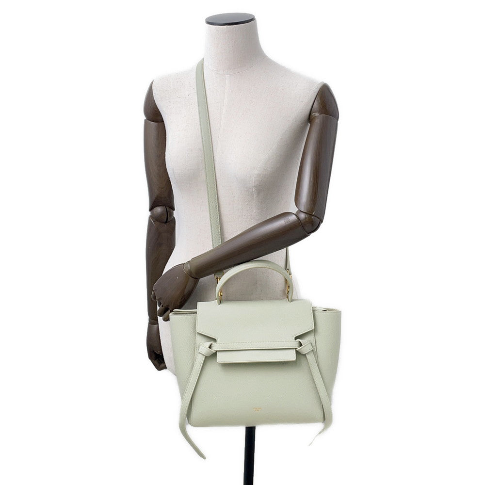 CELINE Belt bag Light Green Leather Size micro