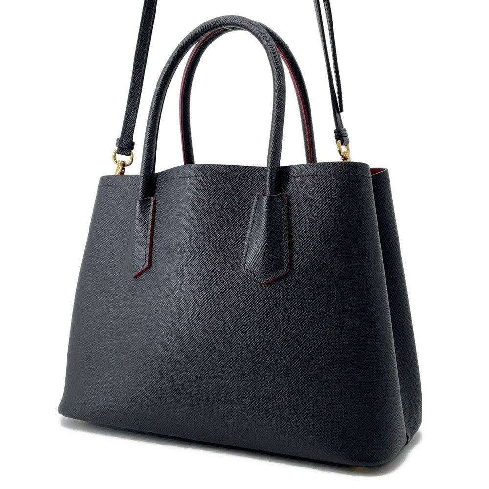 PRADA Saffiano Leather 2WAYHandbag Black/Red1BG887 Leather