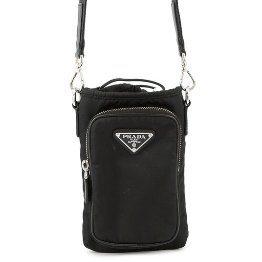 PRADA Triangle logo smartphone case Black2ZH155 Nylon