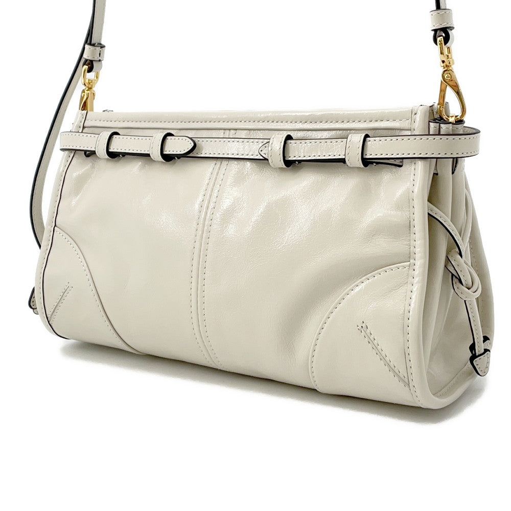 PRADA ?Bonnie Shoulder Bag White1BH215 Leather Size Small