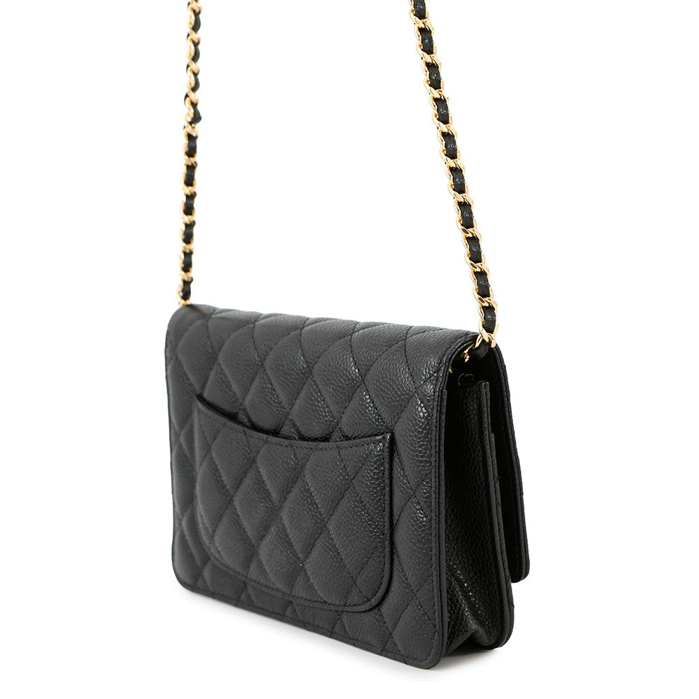CHANEL Matelasse Chain wallet BlackAP0250 Caviar Leather