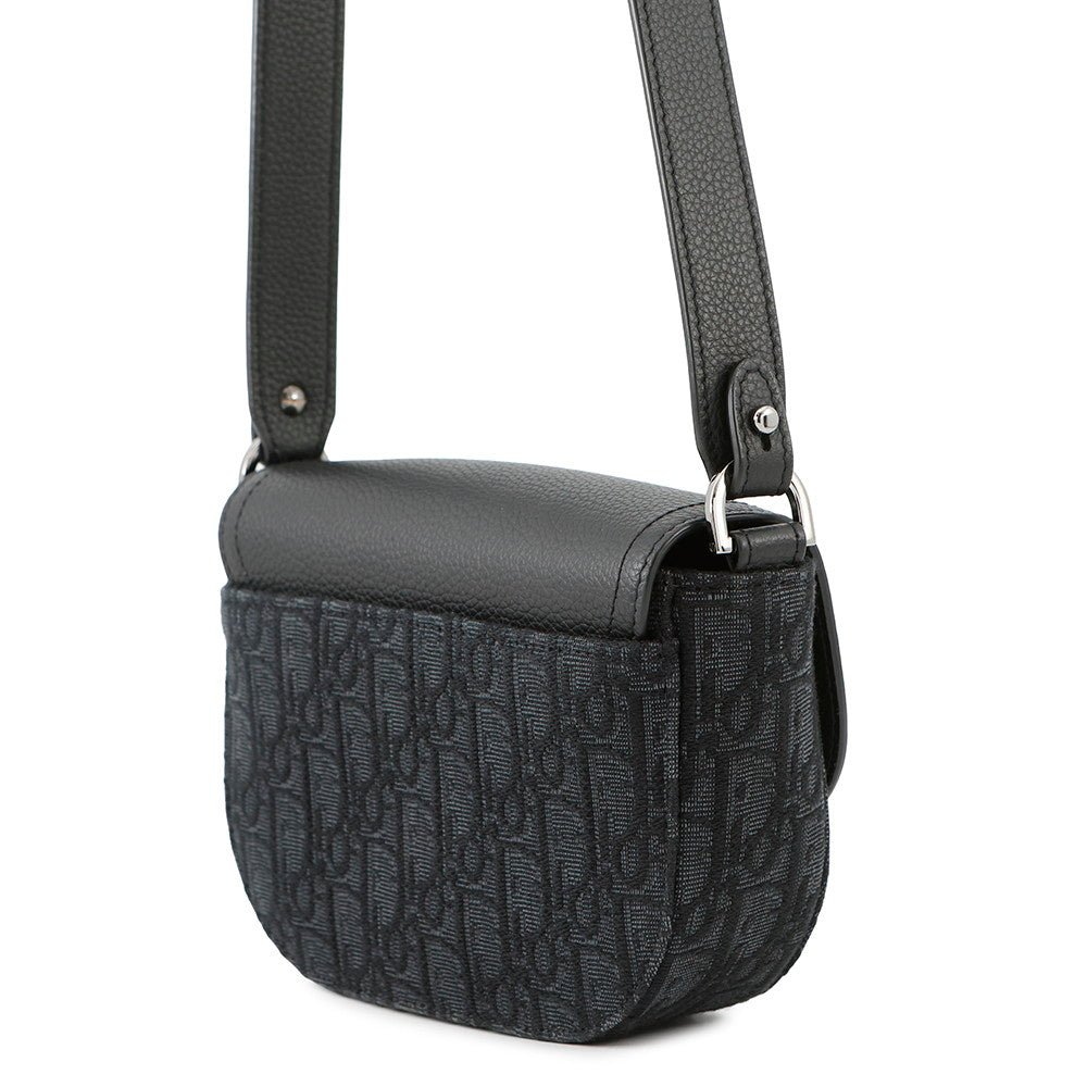 Dior ?Oblique Saddle Shoulder Black2ADCA435YKS Canvas Calf Leather Size Mini