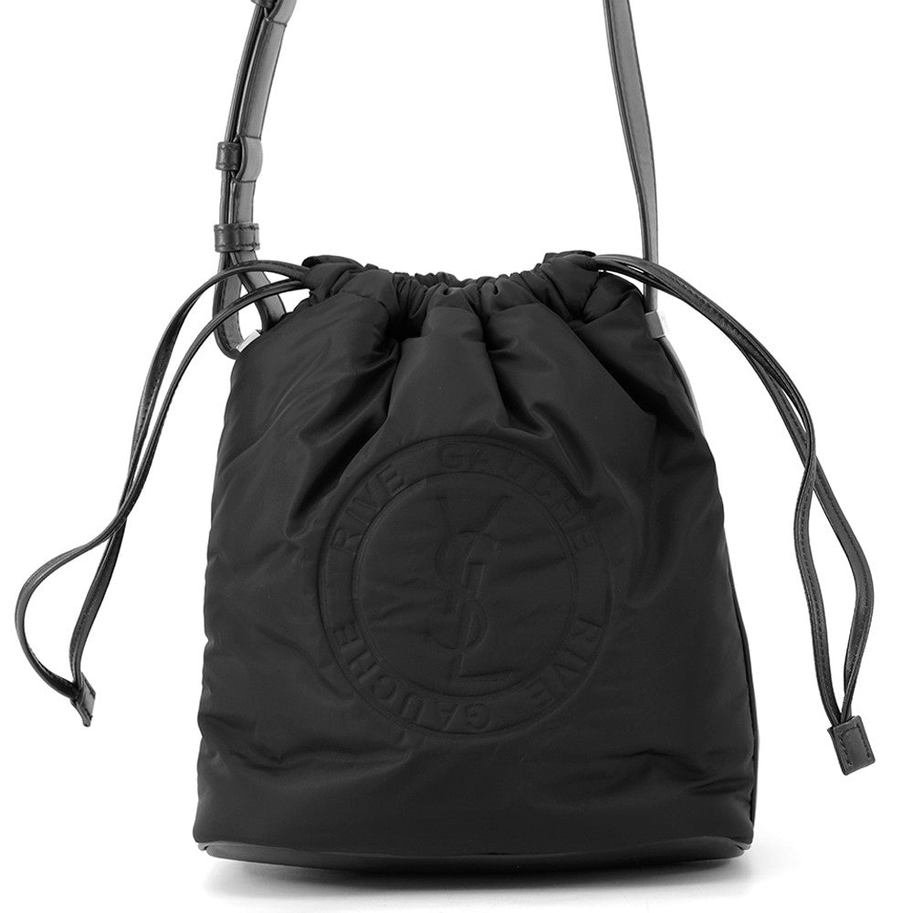 SAINT LAURENT PARIS ?Rive Gauche bucket bag Black710261 Nylon Leather