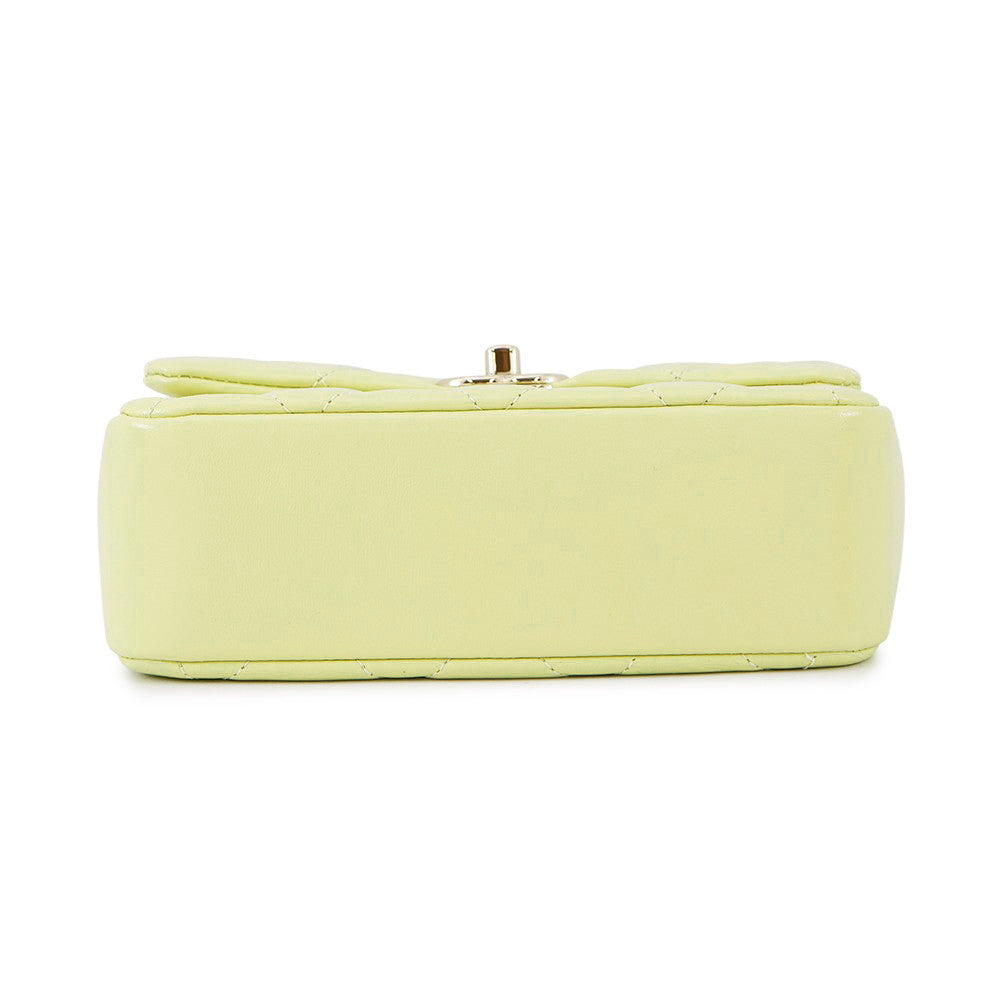 CHANEL Top handle Matelasse Shoulder YellowAS4543 Shiny Calf Leather Size Mini