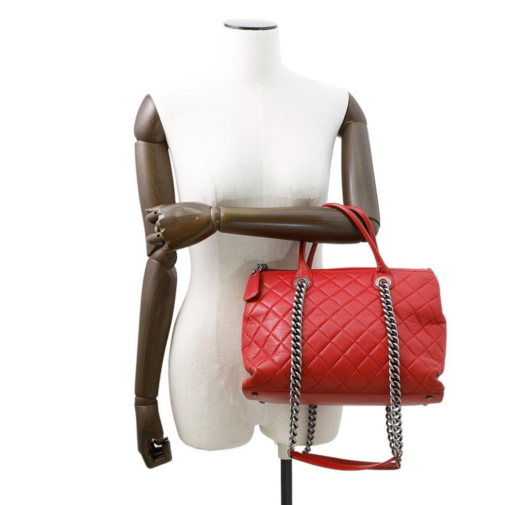 CHANEL Matelasse 2WAYBag RedA92748 Leather