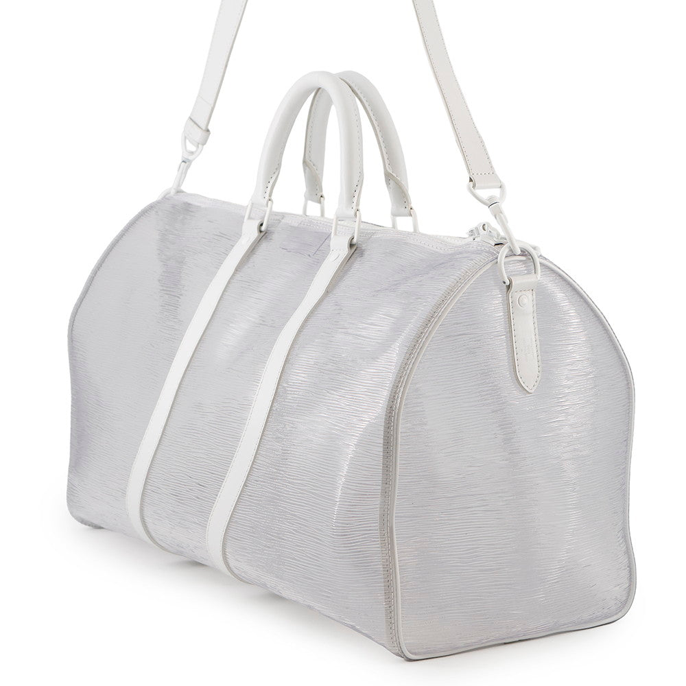 LOUIS VUITTON Epi Leather Plage Keepall Bandouliere White/TransparentM55814 PVC Size 50