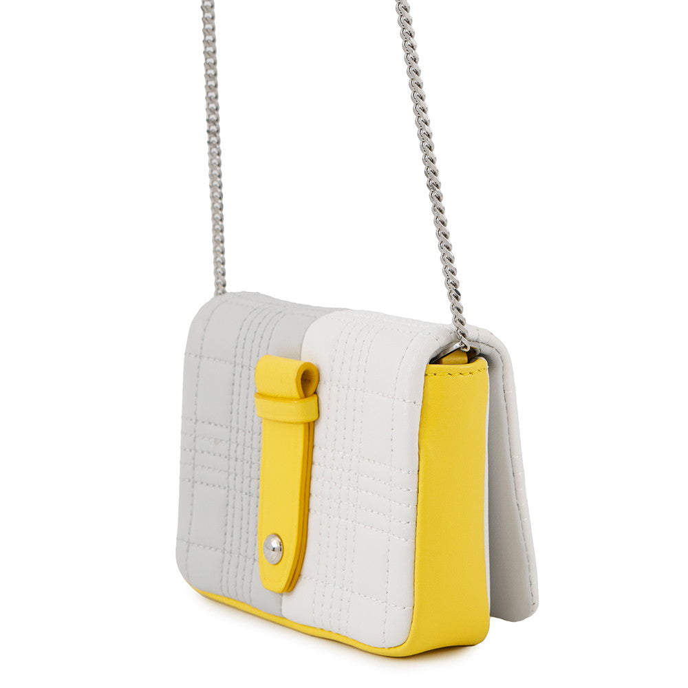 BURBERRY TB logo Lola Yellow/Gray/White Leather
