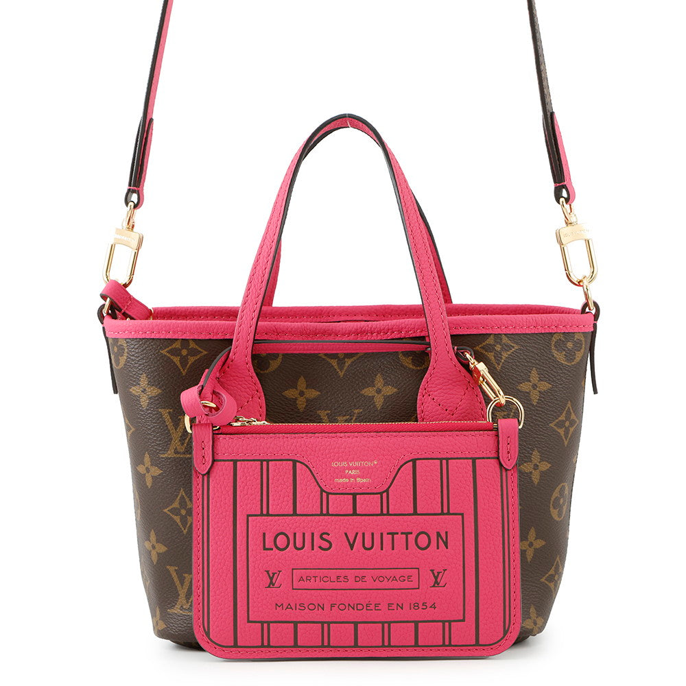 LOUIS VUITTON Neverfull?Inside Out Rose Buffalo Pondichery LeatherM12106 Monogram Size BB