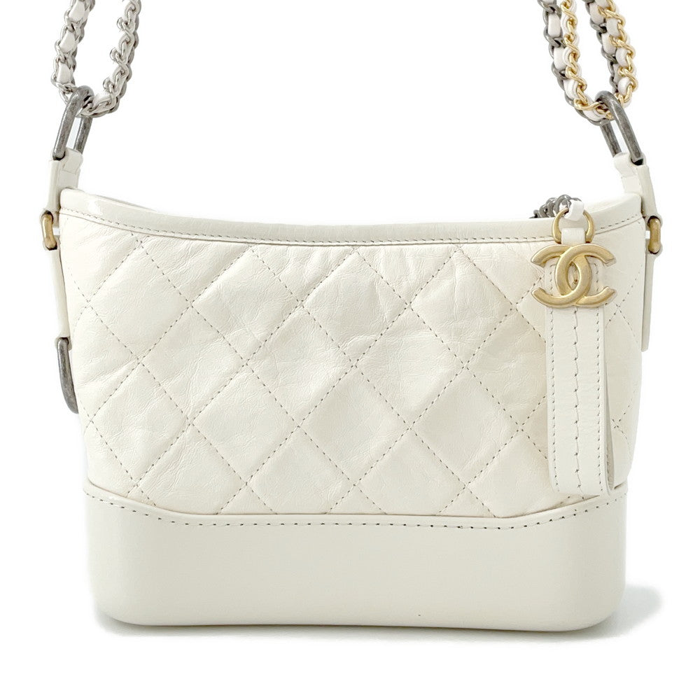 CHANEL Gabriel de CHANEL Hobo Bag WhiteA91810 Calf Leather Size Mini