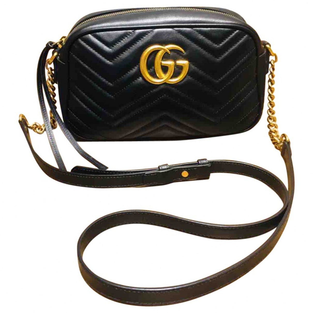 Gucci marmont black leather handbag