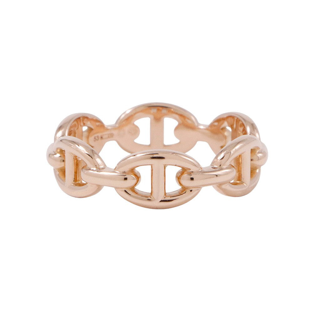 HERMES Chaine d'Ancre Anchene Ring Size PM/53/#13 18K Pink Gold