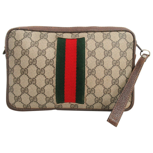 Gucci ophidia beige cloth clutch bag