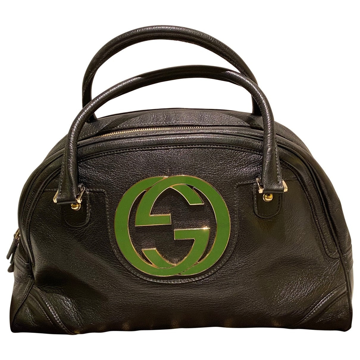 Gucci interlocking black leather handbag