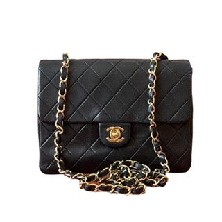 Chanel Vintage Classic Flap Mini Black Lambskin 24k Gold HW, 1989-1991