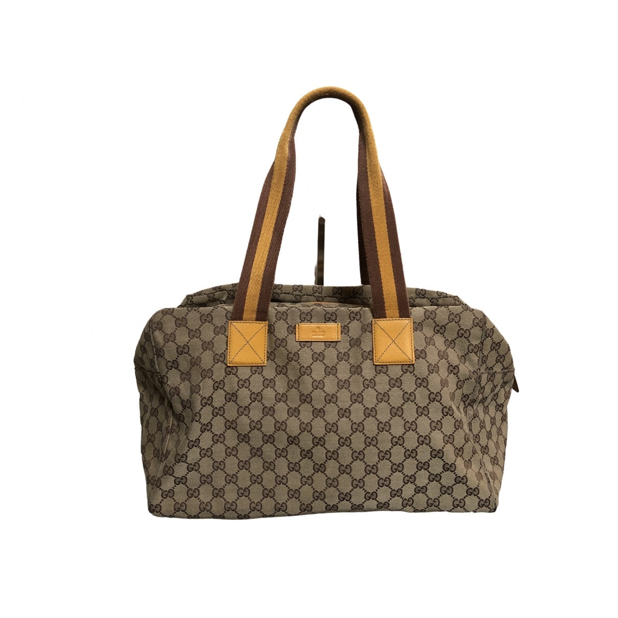 Gucci brown cloth travel bag