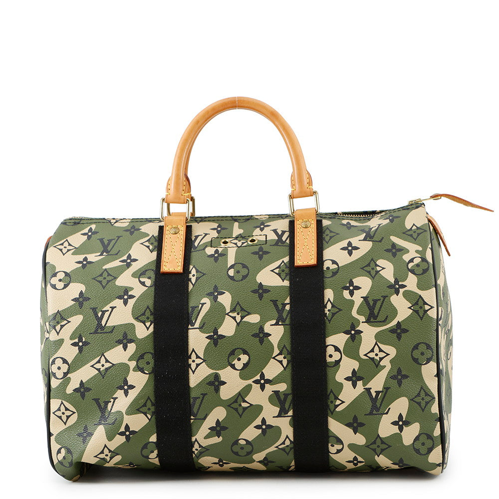 LOUIS VUITTON Speedy KhakiM95773 Monogramo-Flage by Takashi Murakami Size 35
