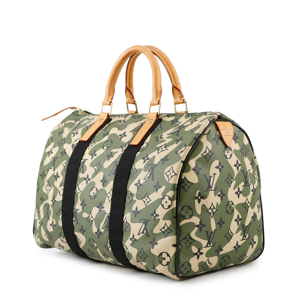 LOUIS VUITTON Speedy KhakiM95773 Monogramo-Flage by Takashi Murakami Size 35